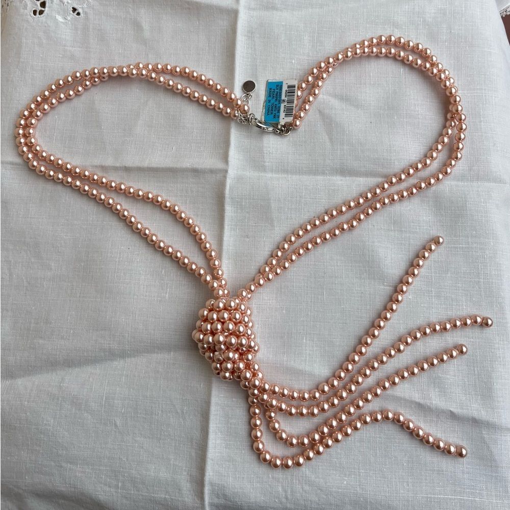 Elegant Two Strand Man-made Pearl Necklace  from Macy’s, NWT, Soft Blush color